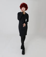 セーラーカラーセミタイトワンピース『アキュエイト(先鋭)』ノーラインフルブラック SOUTH Dist.